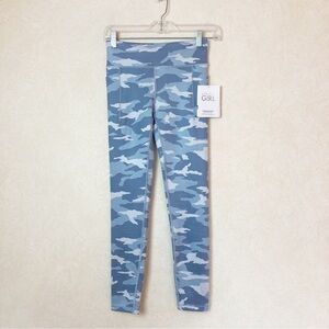 Athleta Girl Camo Print Leggings Gray Blue Color Girl Size 12 NWT